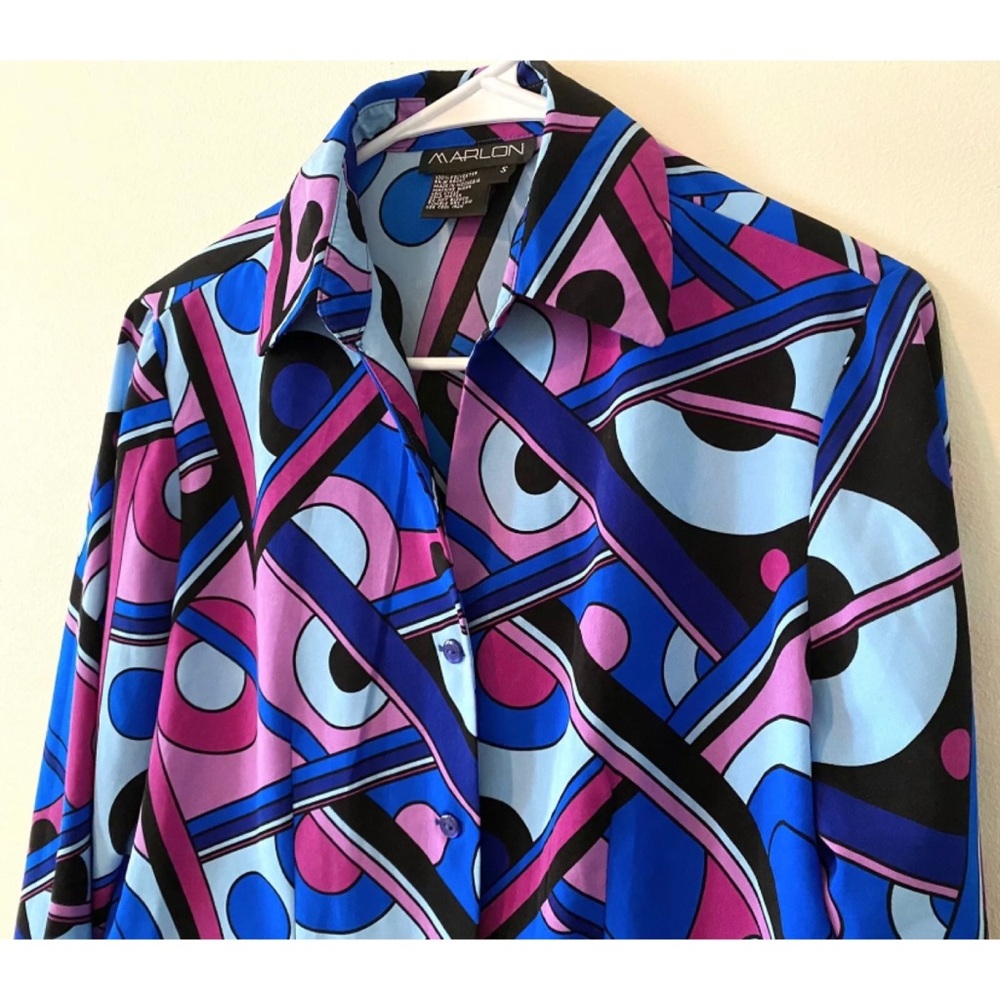 Marlon Blouse Blazer Serpent Pattern Geometric Ps… - image 2